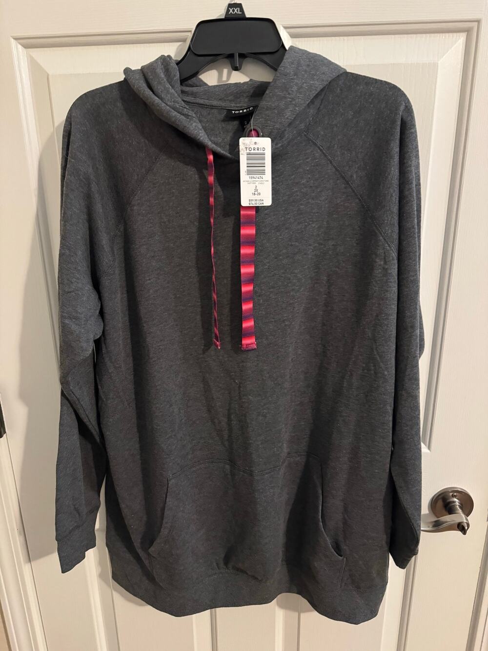 Torrid New Charcoal LS Everyday Fleece Tunic Hoodie Comfort Cozy Plus 2X